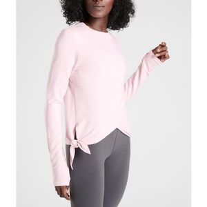 Athleta Nirvana Samsara Side Tie Sweatshirt in Pink Size S